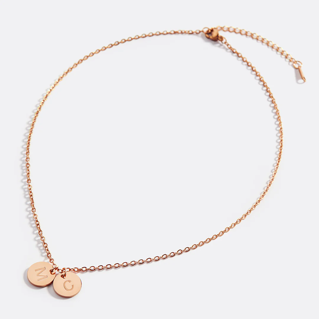 Dainty Disc Initial Necklace - Image 48