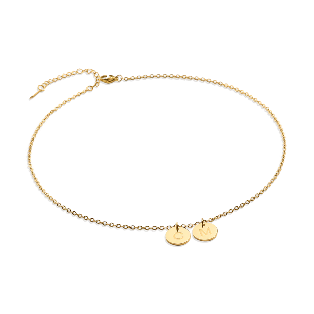 Dainty Disc Initial Necklace - Image 5