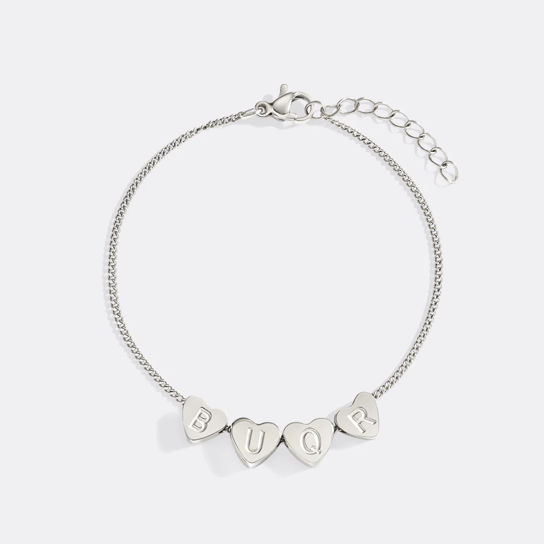 Dainty Initial Heart Bracelet - Image 11