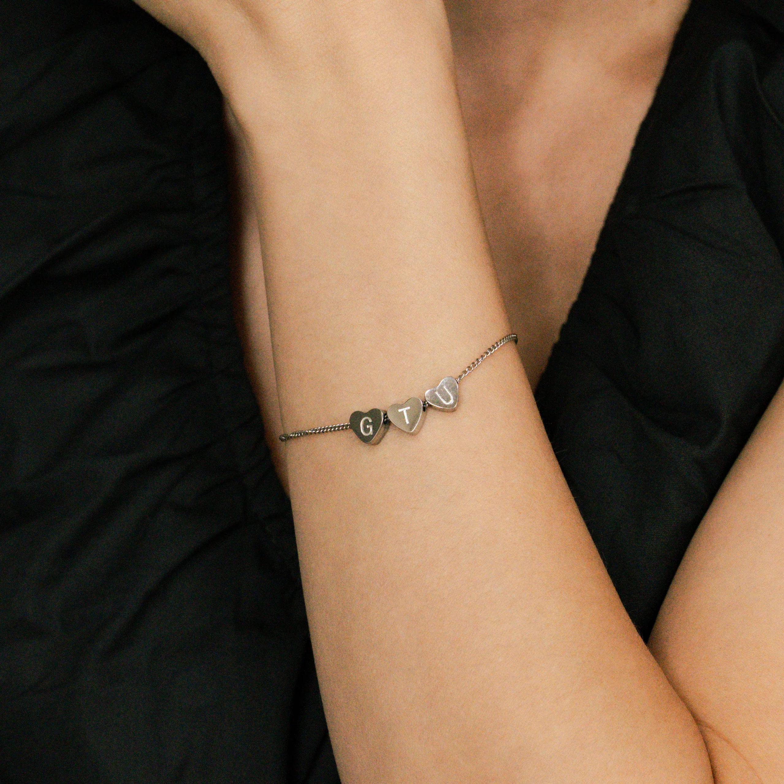 Dainty Initial Heart Bracelet - Image 26