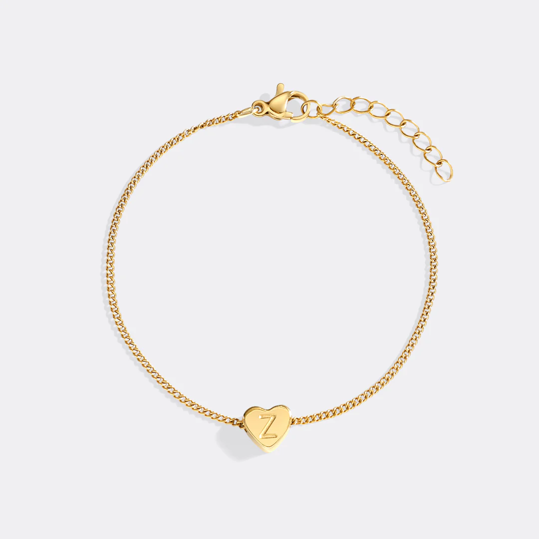 Dainty Initial Heart Bracelet - Image 6