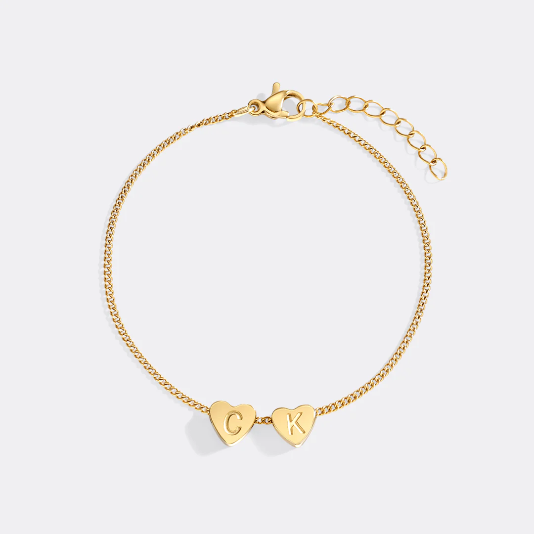 Dainty Initial Heart Bracelet - Image 7