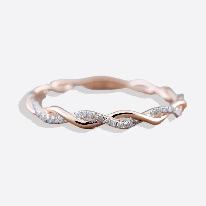 Dainty Pave Twist Stacking Ring - Image 24