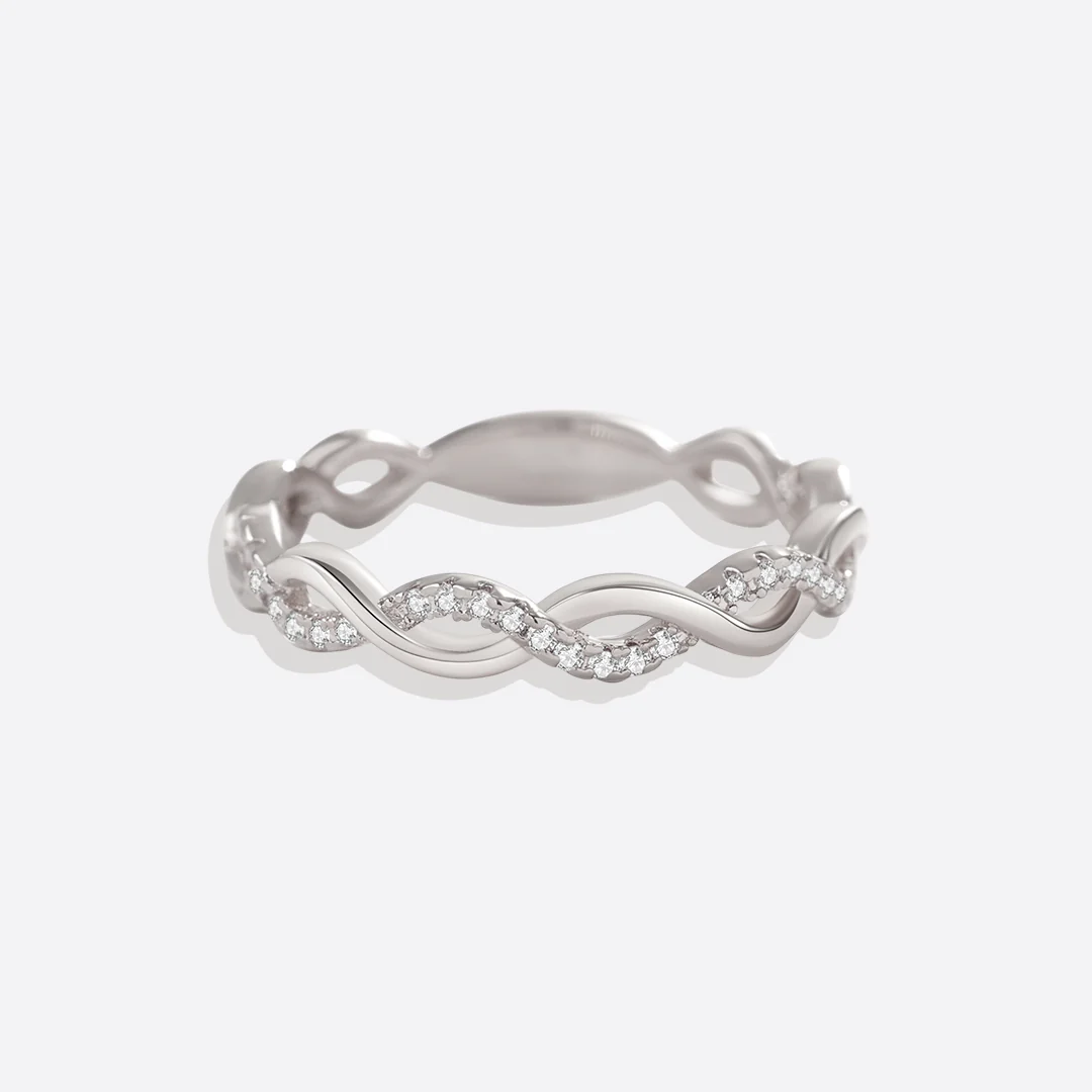 Dainty Pave Twist Stacking Ring - Image 30