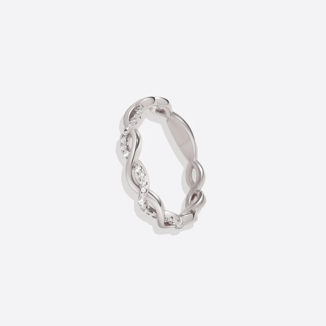Dainty Pave Twist Stacking Ring - Image 35