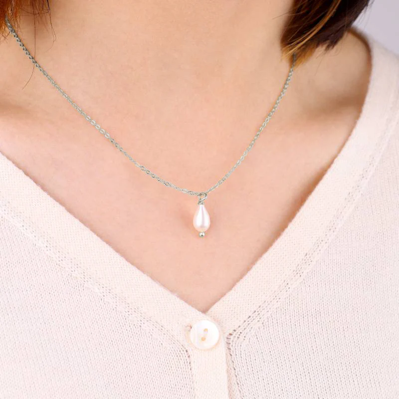 Dainty Pearl Drop Necklace - Image 10