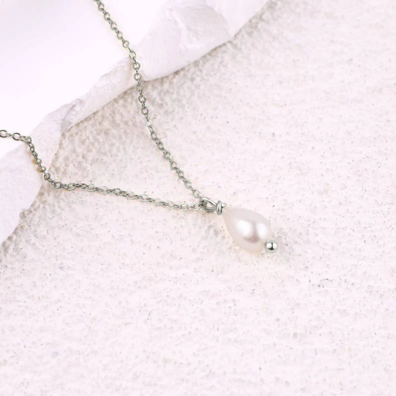 Dainty Pearl Drop Necklace - Image 11