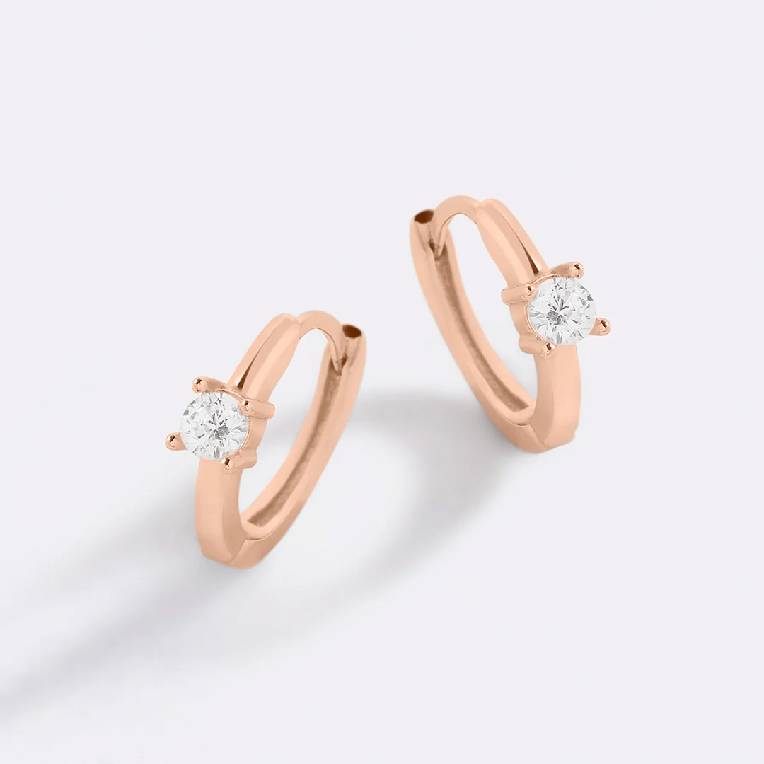 Dainty Single Stone Huggie Hoops - Image 21