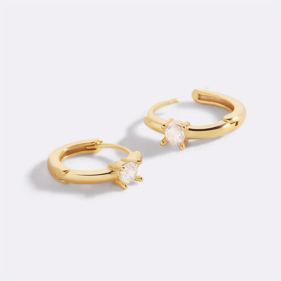 Dainty Single Stone Huggie Hoops - Image 26