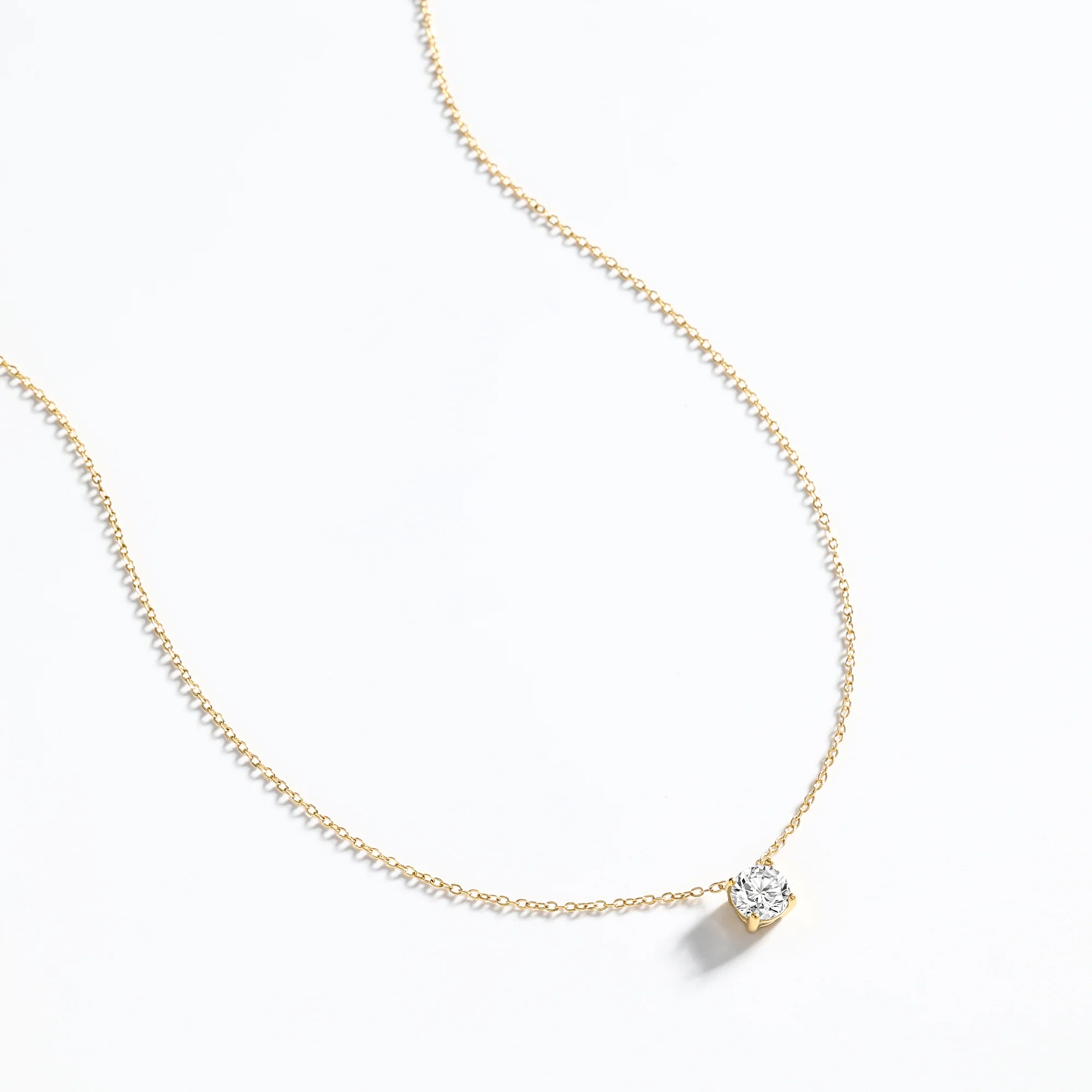 Dainty Solitaire Pendant Necklace - Image 4