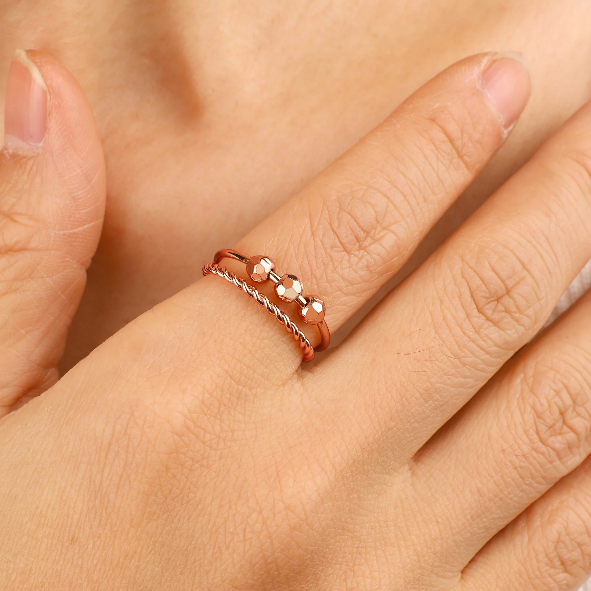 Dainty Stackable Beaded Fidget Ring Set - Image 18