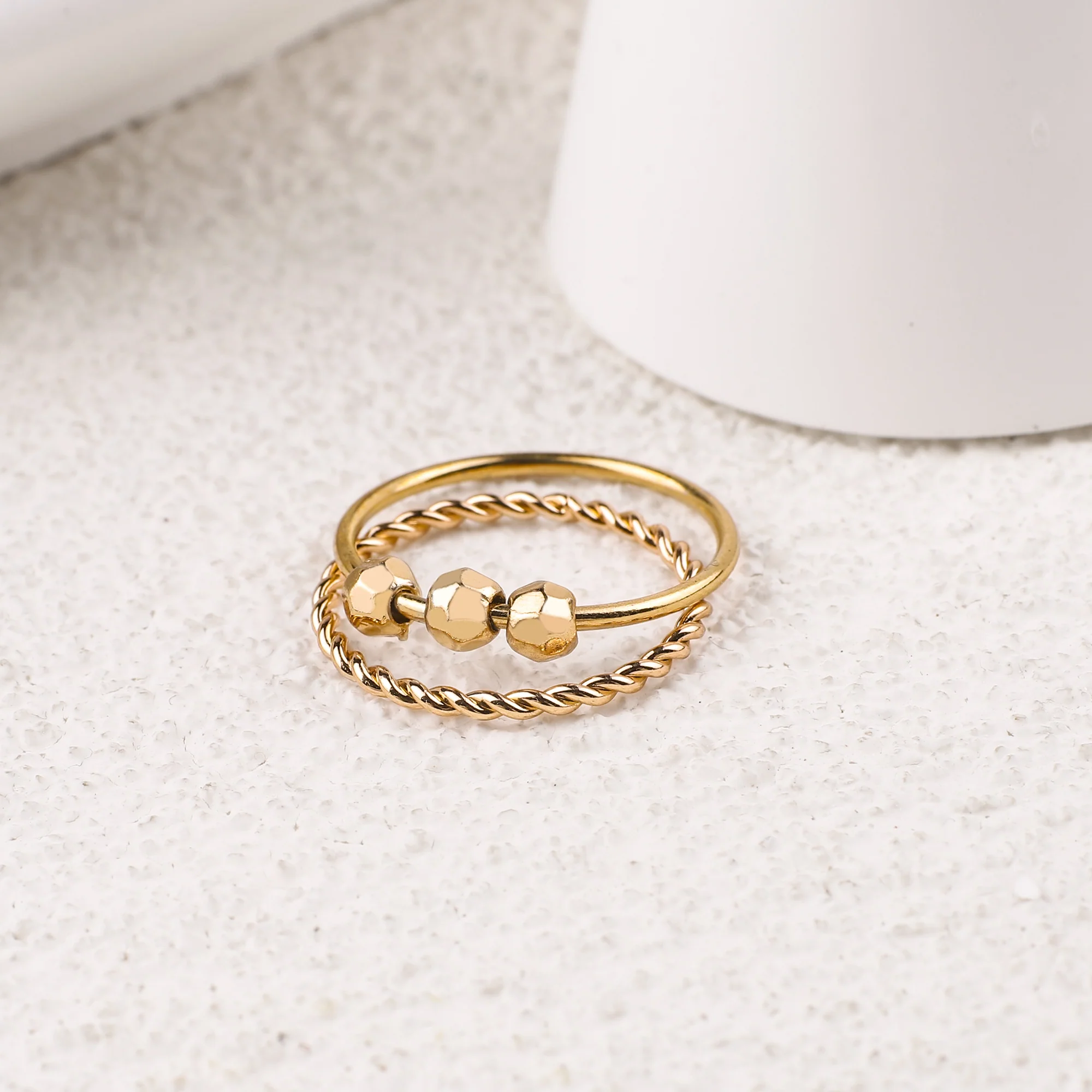 Dainty Stackable Beaded Fidget Ring Set - Image 19