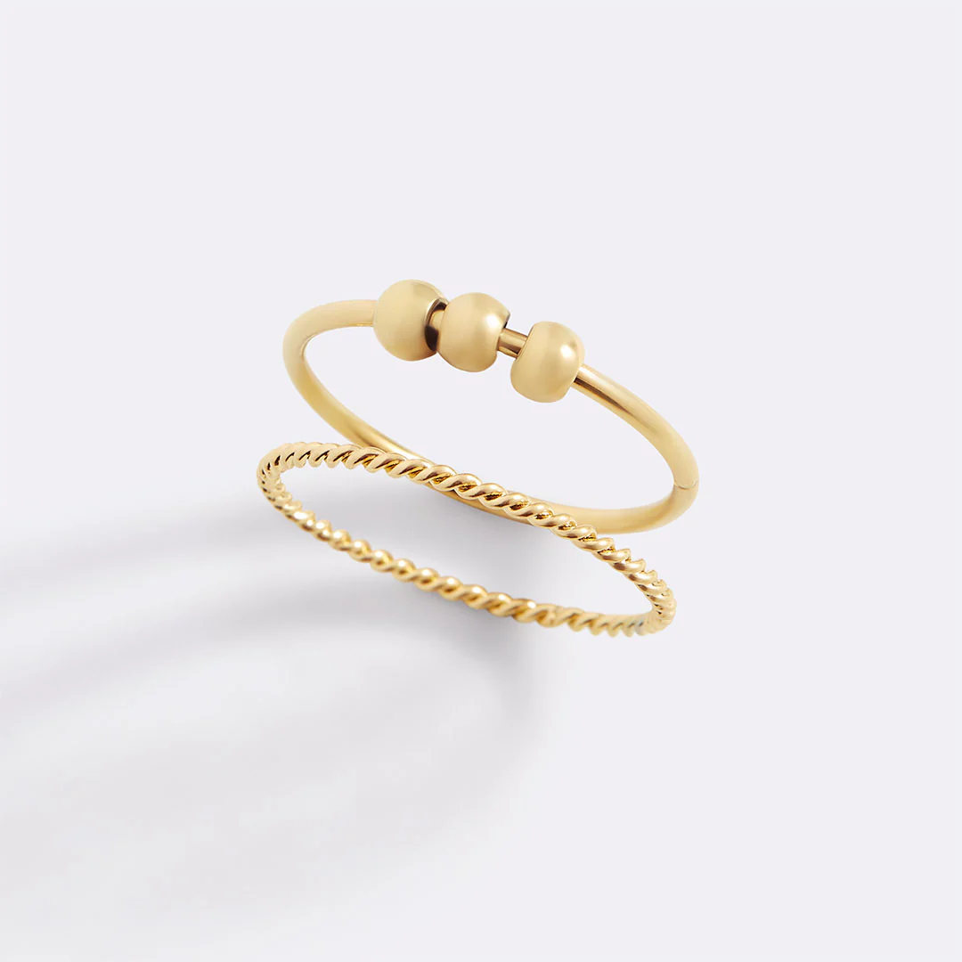 Dainty Stackable Beaded Fidget Ring Set - Image 23