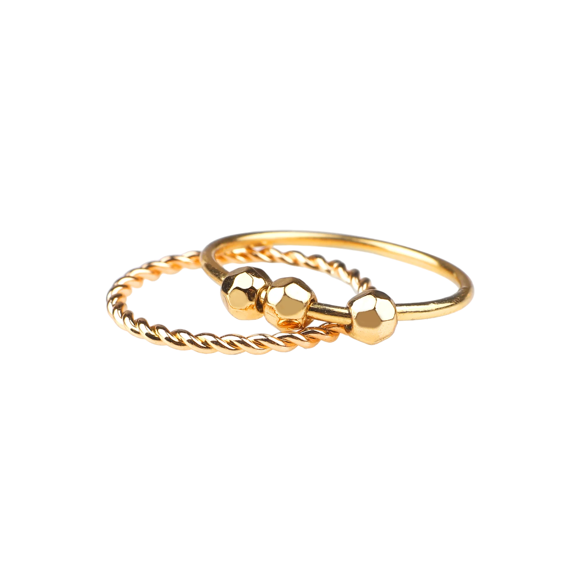 Dainty Stackable Beaded Fidget Ring Set - Image 3