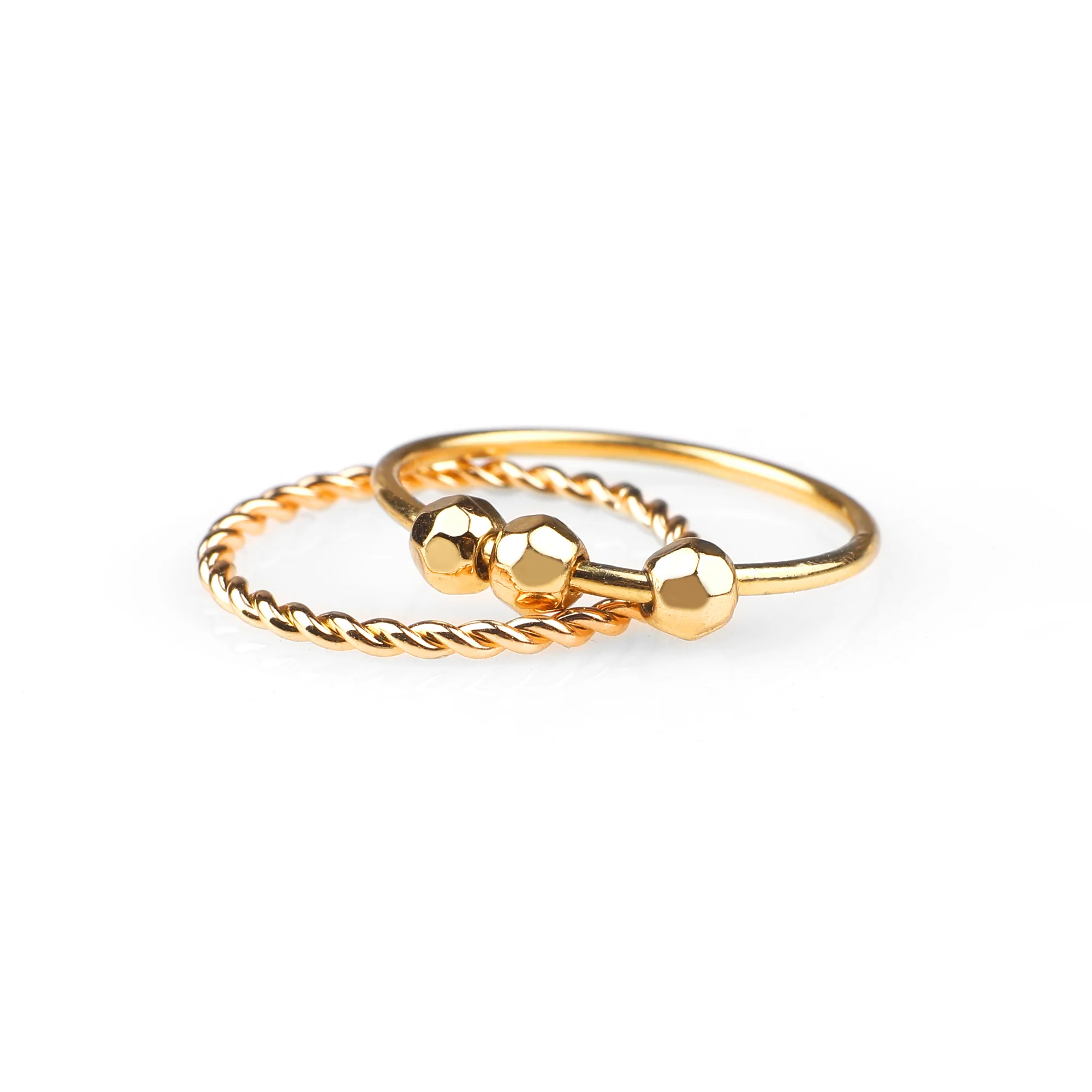 Dainty Stackable Beaded Fidget Ring Set - Image 4
