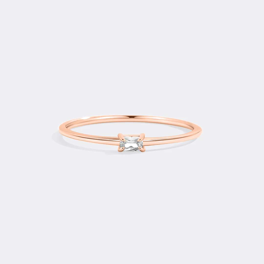 Diamond Dainty Baguette Stacking Ring - Image 4