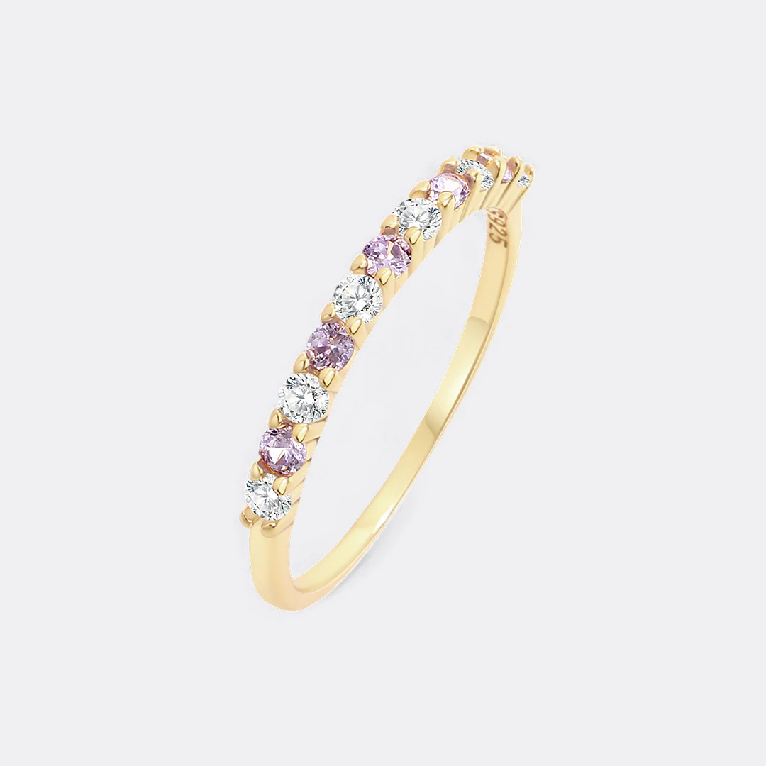 Diamond & Gemstone Stackable Ring - Image 13