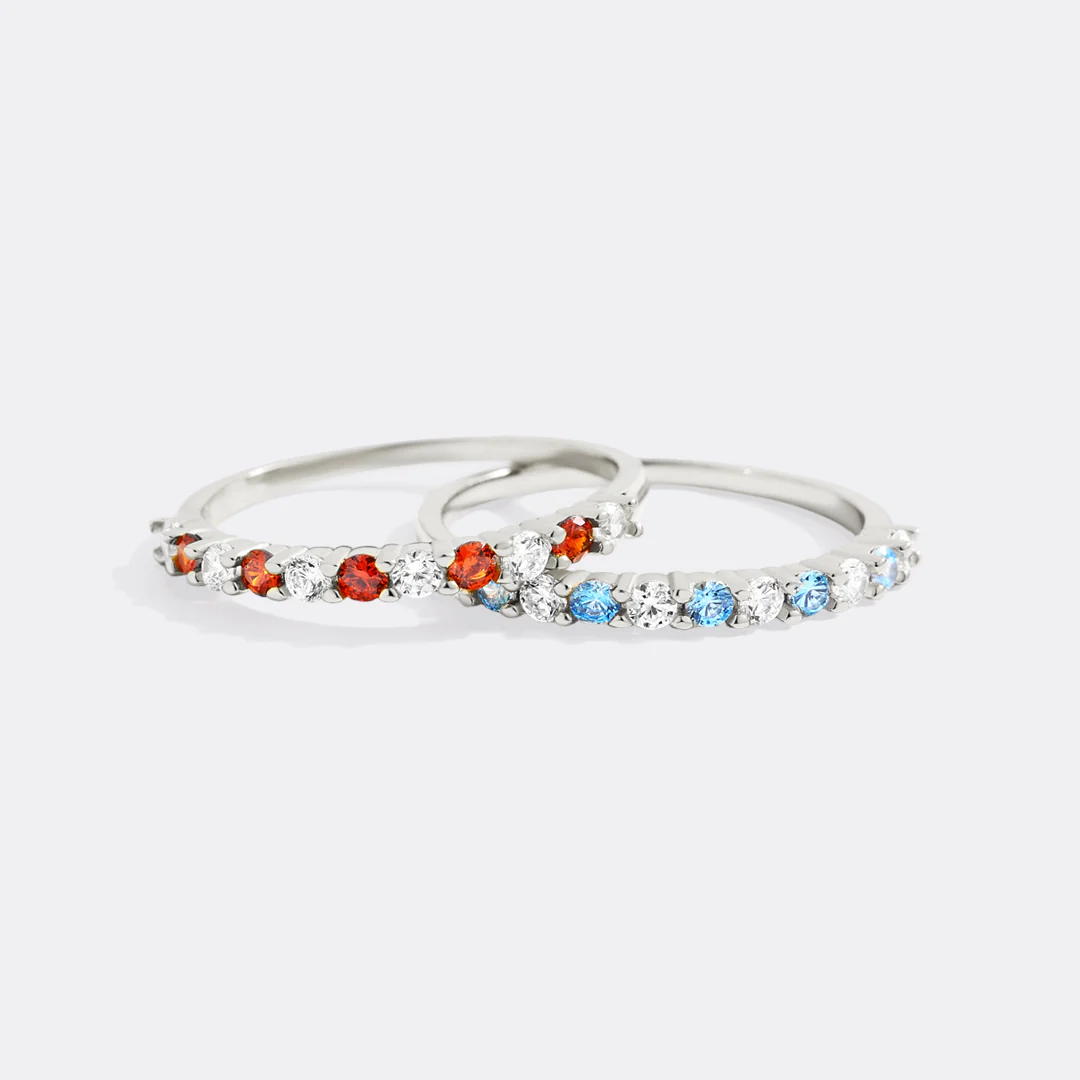 Diamond & Gemstone Stackable Ring - Image 22