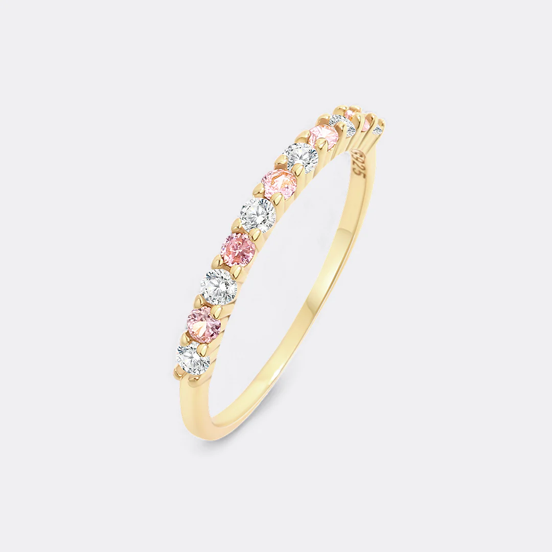Diamond & Gemstone Stackable Ring - Image 3