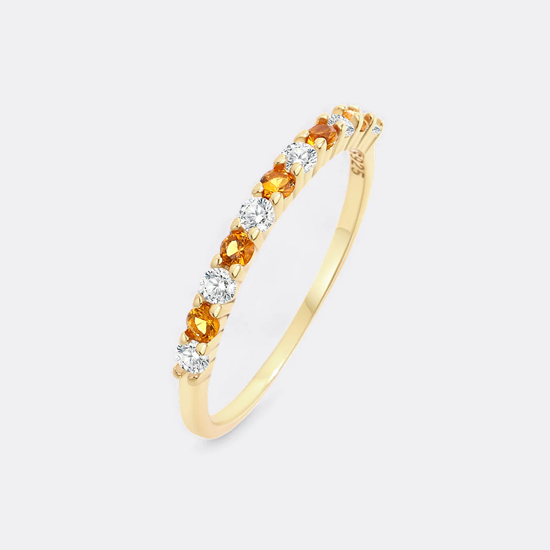 Diamond & Gemstone Stackable Ring - Image 4