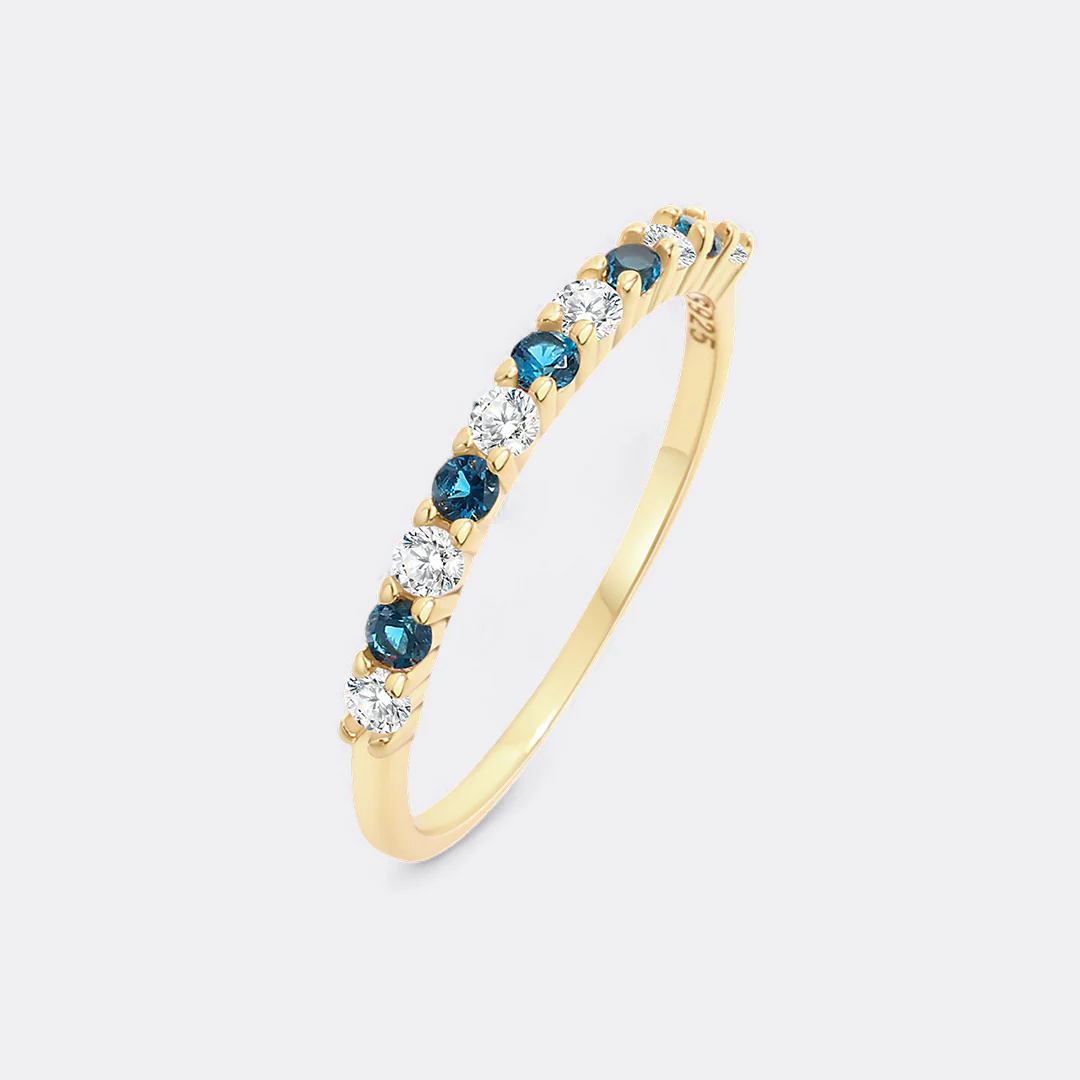 Diamond & Gemstone Stackable Ring - Image 5