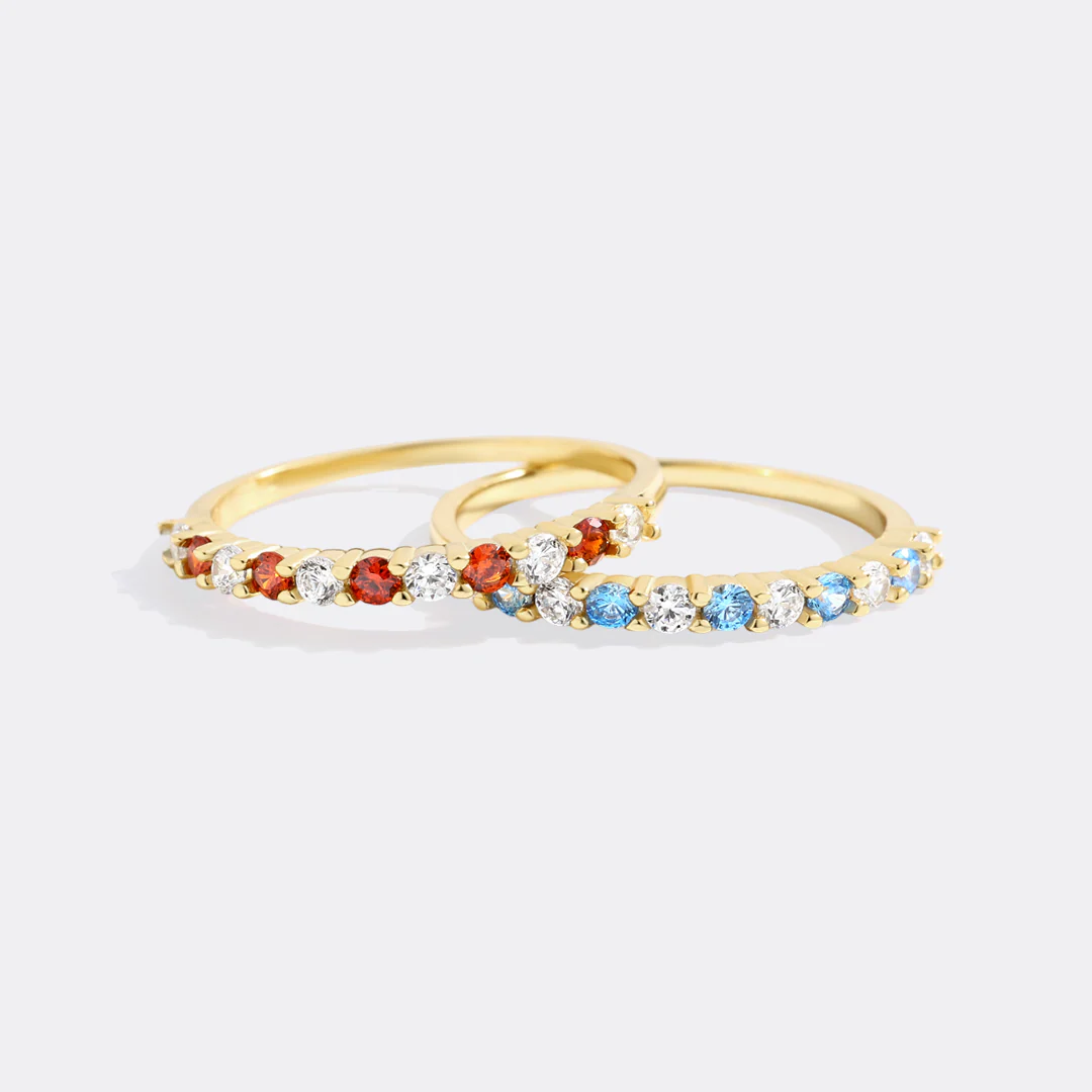 Diamond & Gemstone Stackable Ring - Image 8