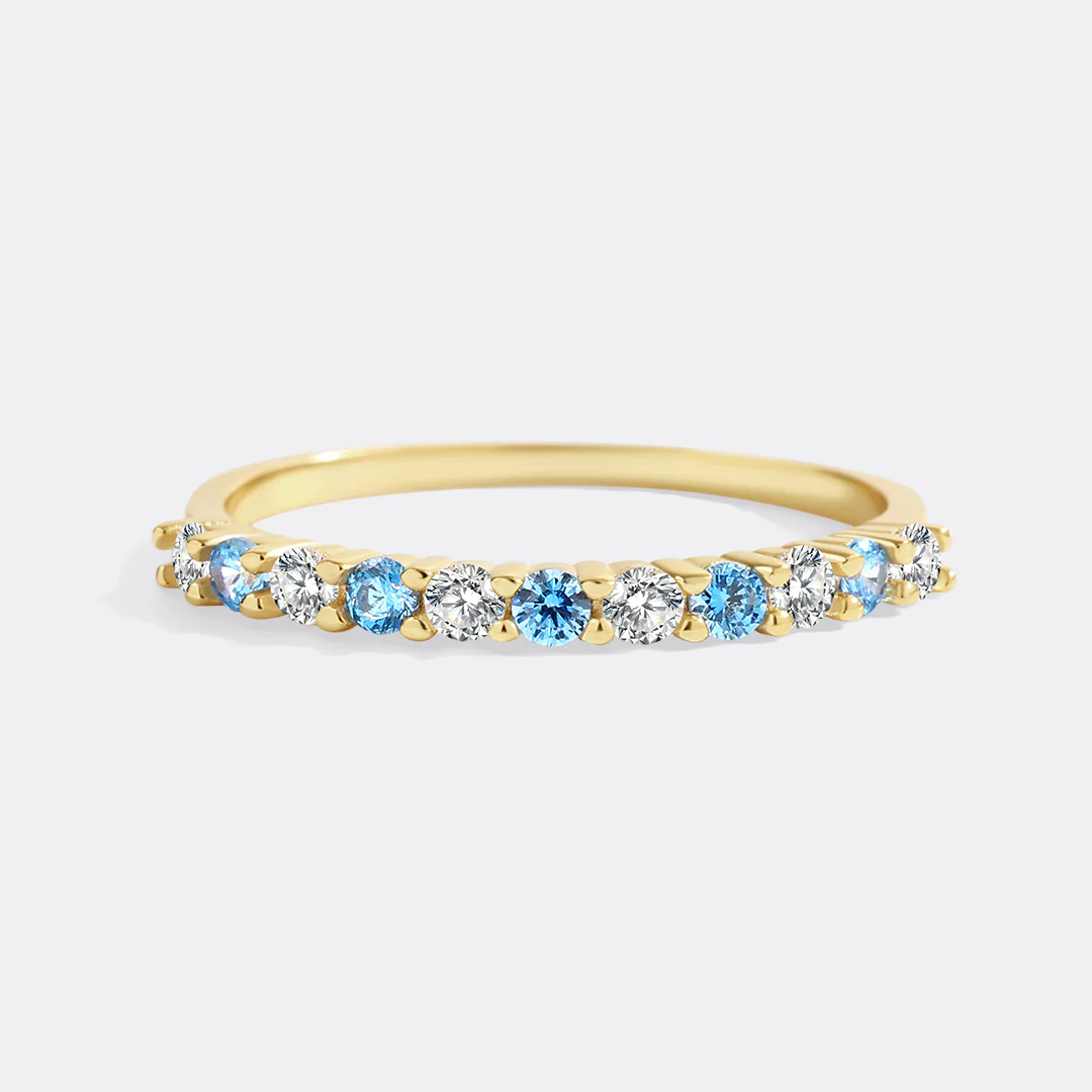 Diamond & Gemstone Stackable Ring - Image 9