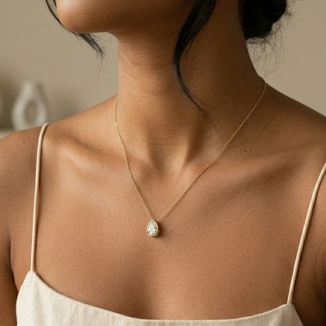 Diamond Teardrop Necklace - Image 13