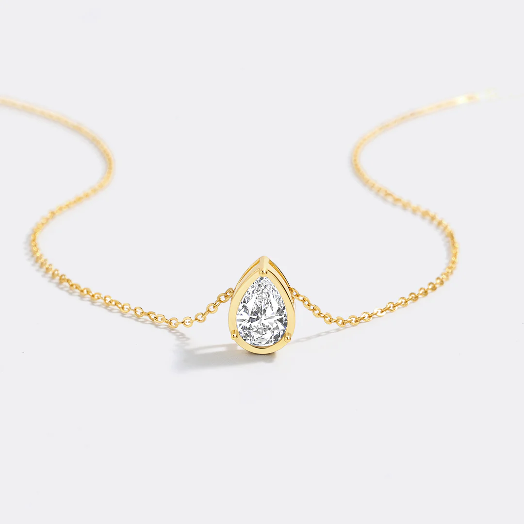Diamond Teardrop Necklace - Image 4