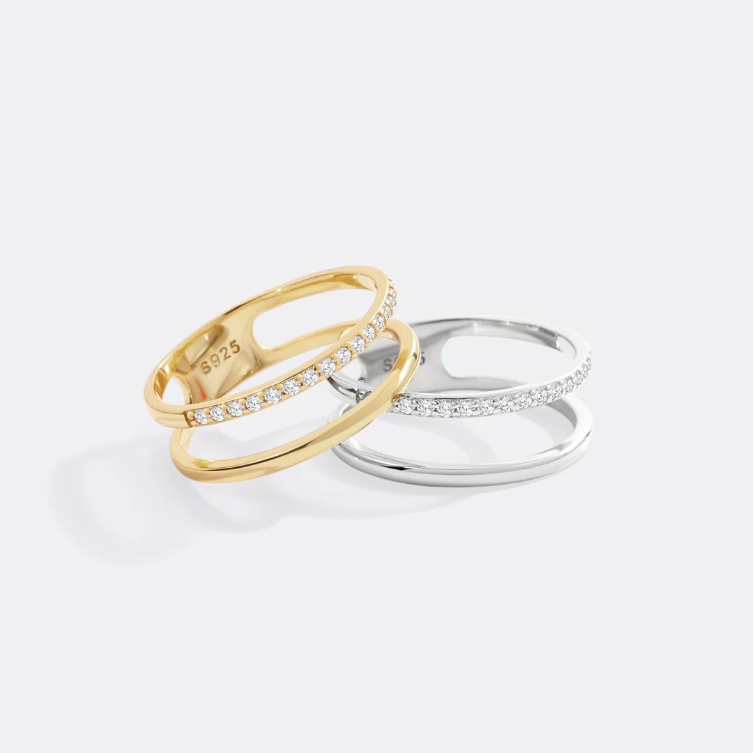 Double Band Pave Ring - Image 10