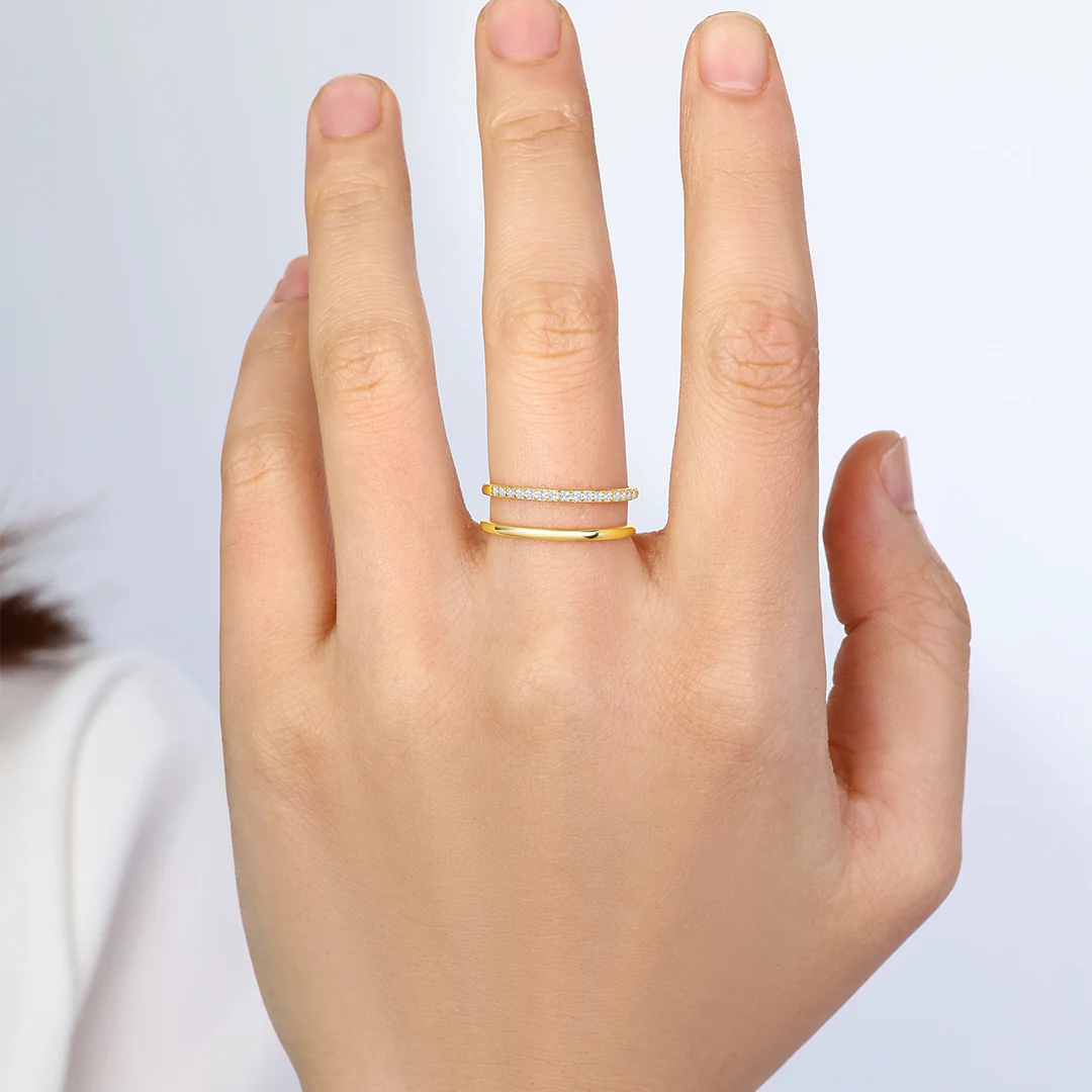Double Band Pave Ring - Image 11