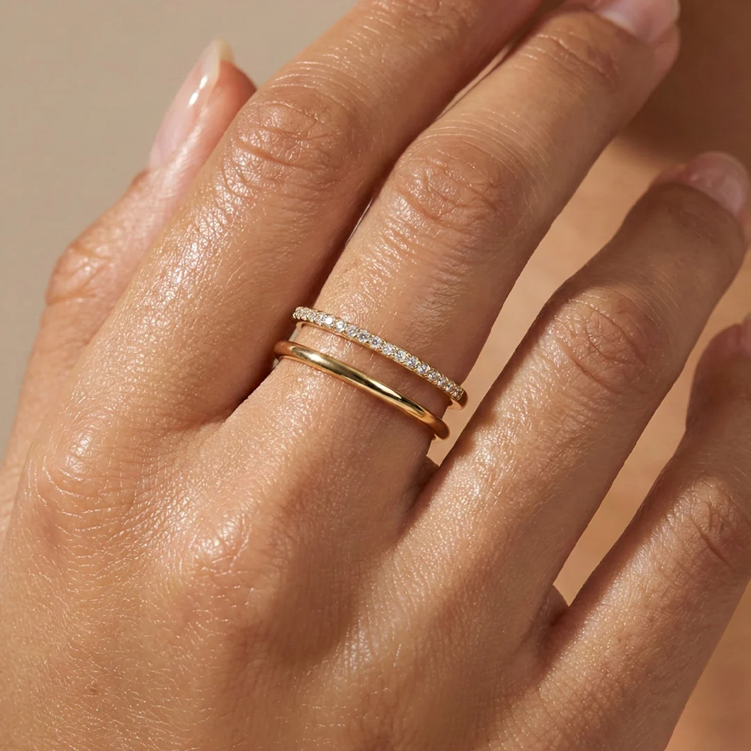 Double Band Pave Ring - Image 13