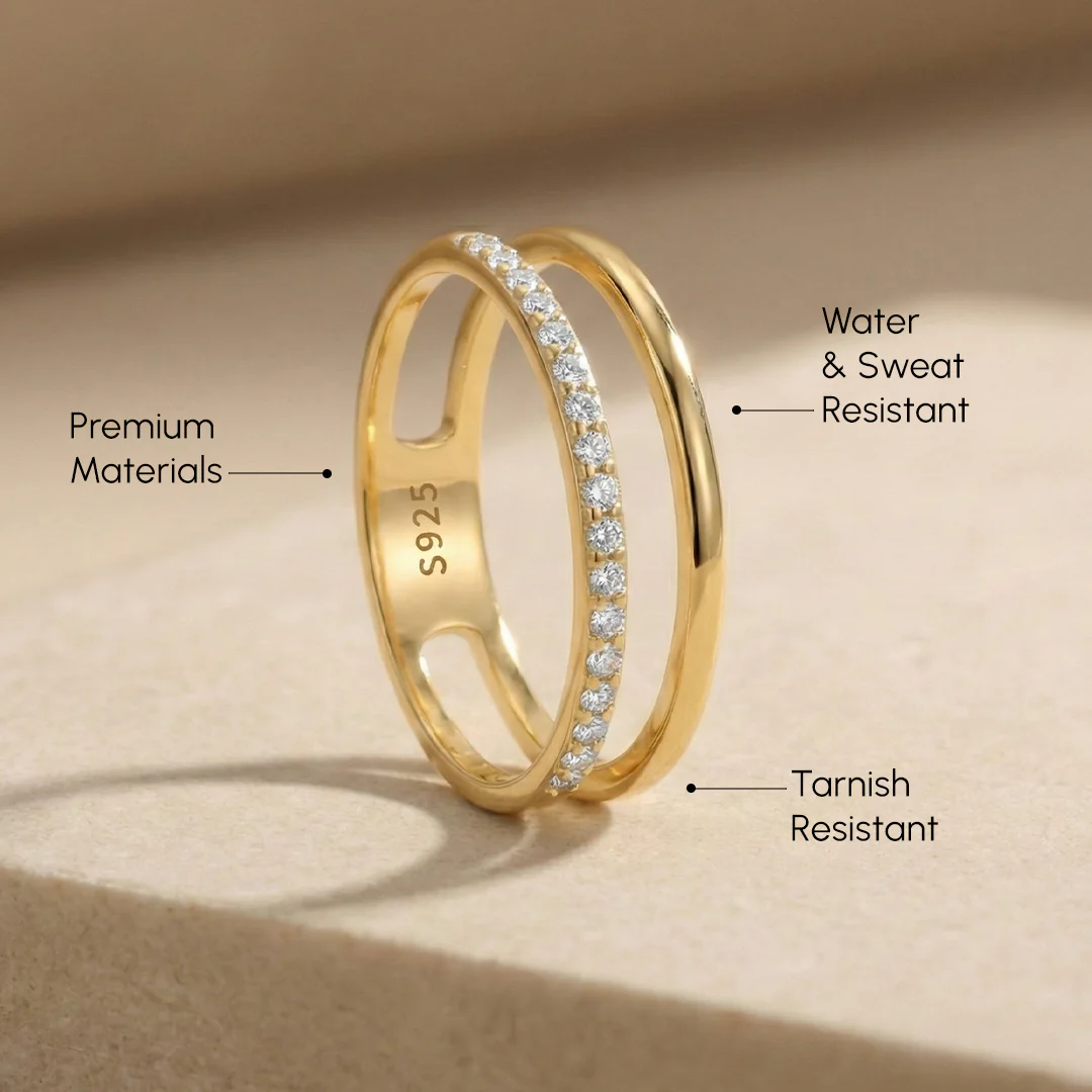 Double Band Pave Ring - Image 14
