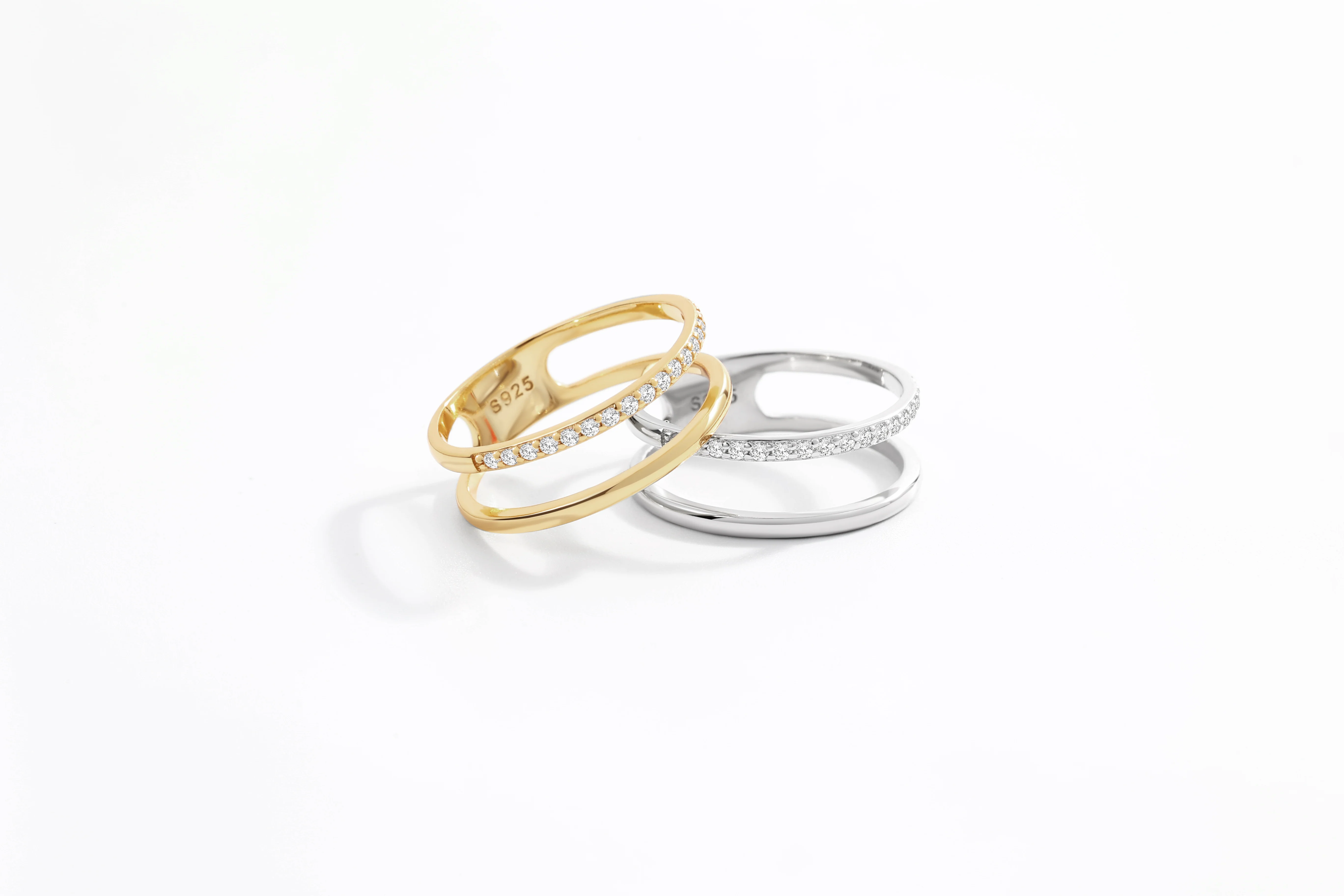 Double Band Pave Ring - Image 3