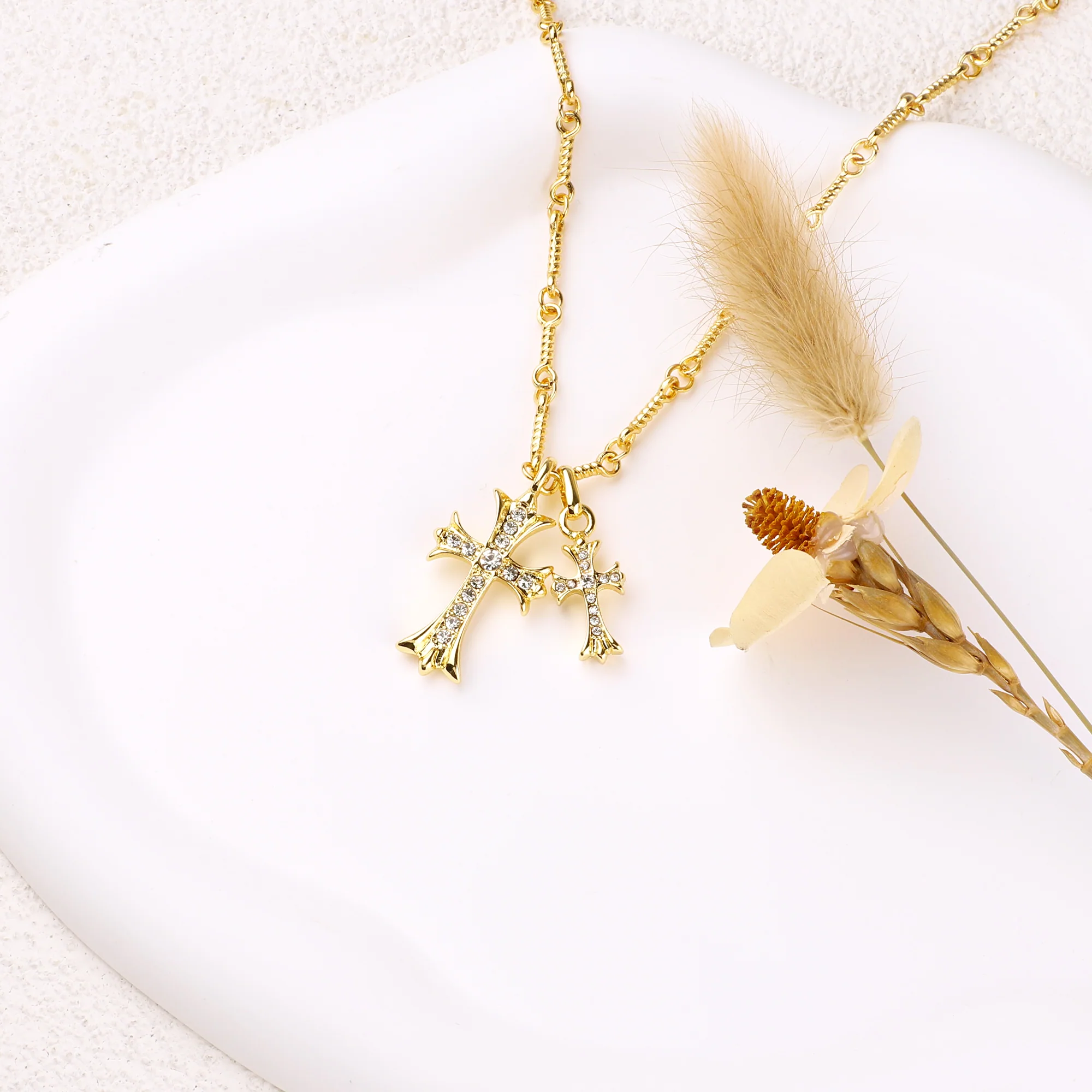 Double Cross Pendant Necklace - Image 17
