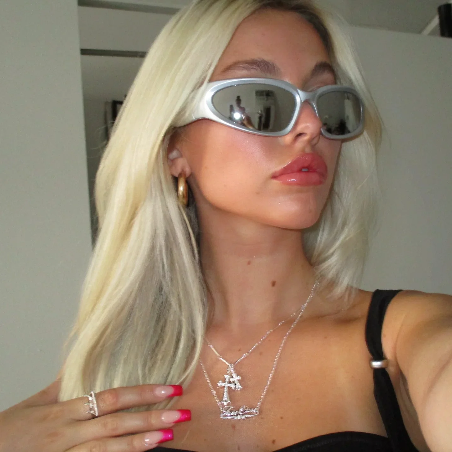 Double Cross Pendant Necklace - Image 6