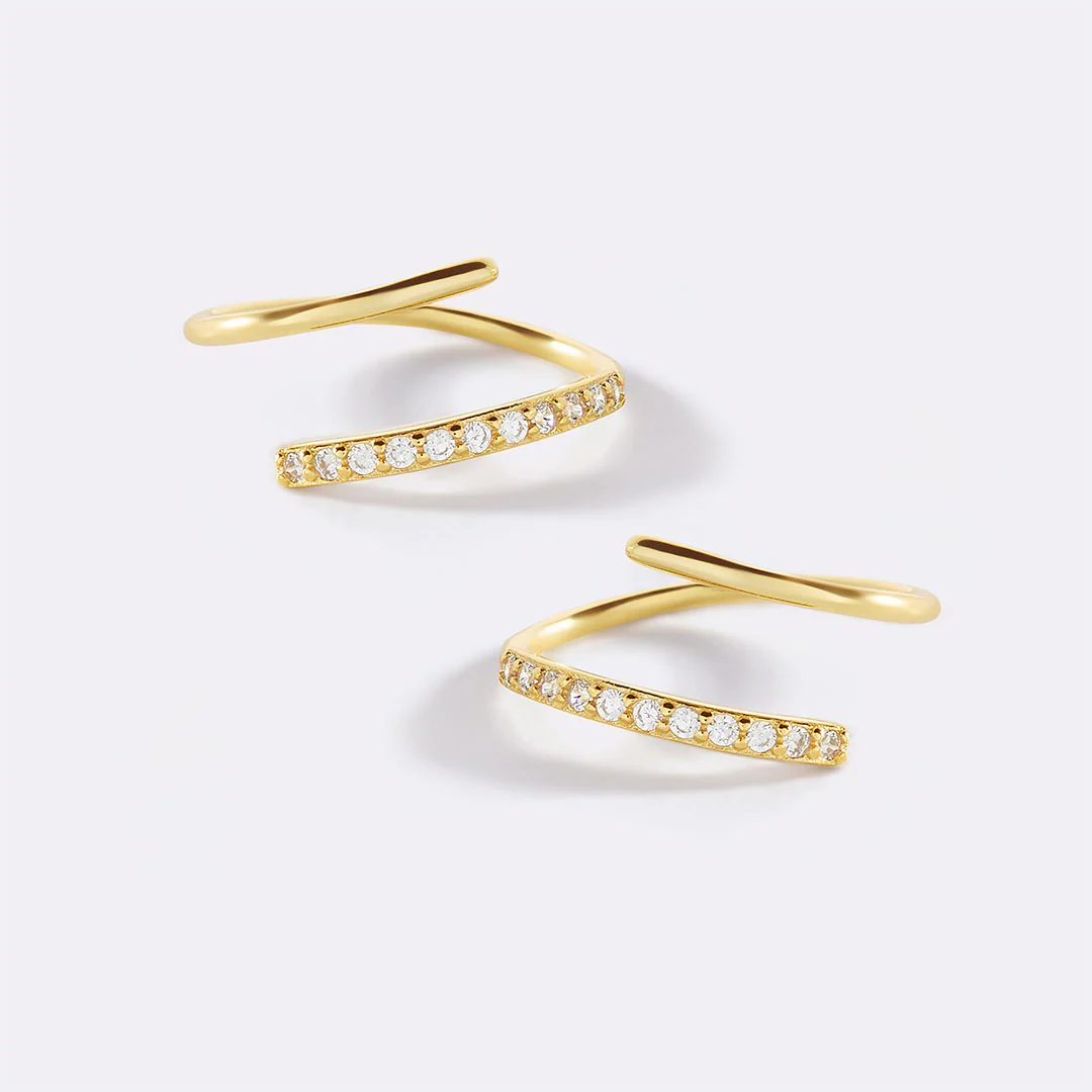 Double Loop Huggie Hoop Earrings - Image 18