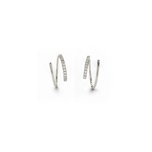 Double Loop Huggie Hoop Earrings - Image 20