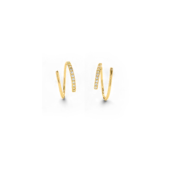 Double Loop Huggie Hoop Earrings - Image 21