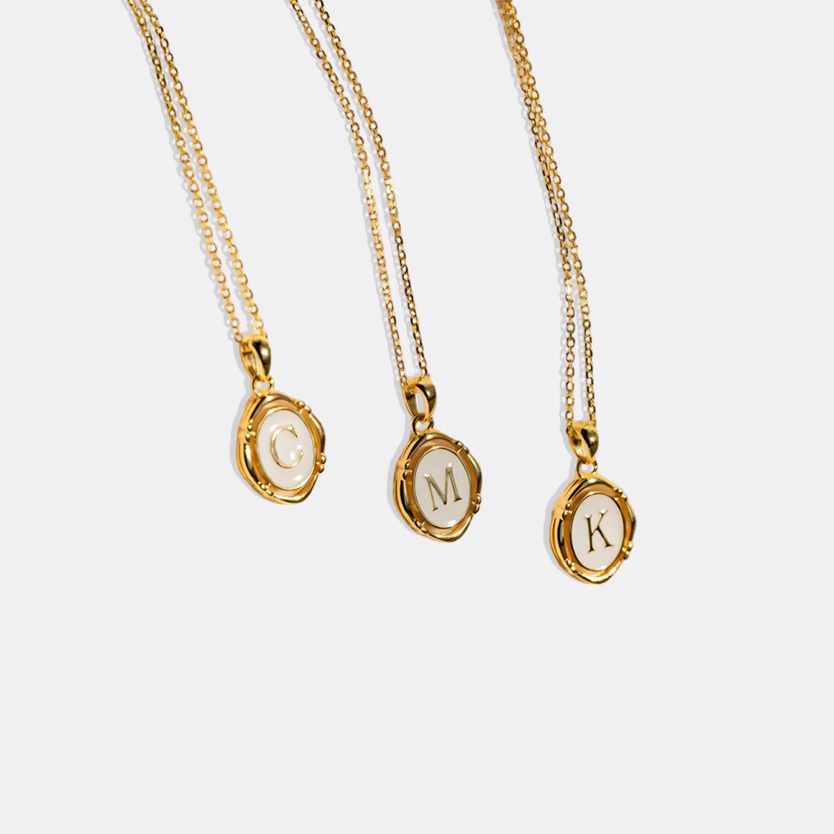 Enamel Initial Pendant Necklace - Image 8
