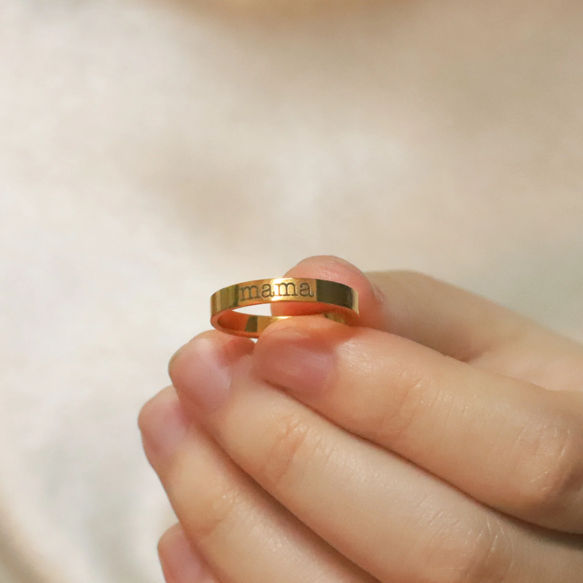 Engraved Stackable Name Ring | 3mm Band - Image 12