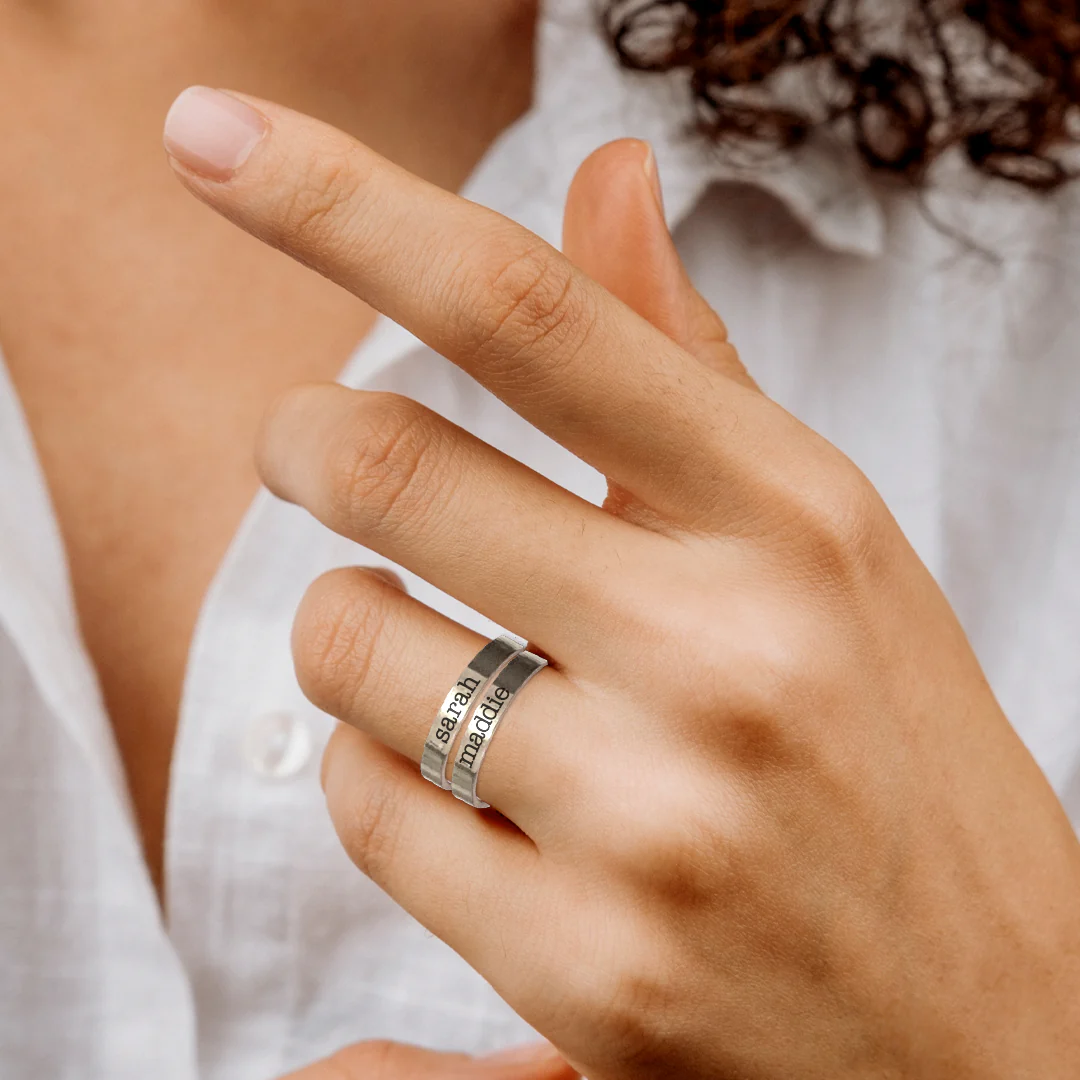 Engraved Stackable Name Ring | 3mm Band - Image 15