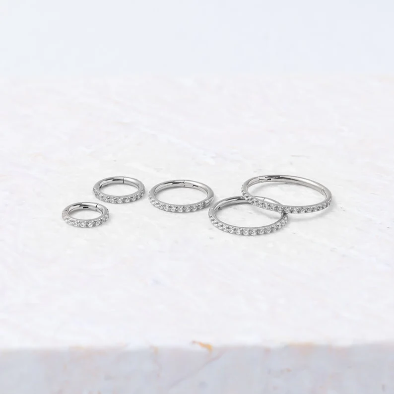 Eternity Crystal Cartilage Hoop Earrings | 16g - Image 13