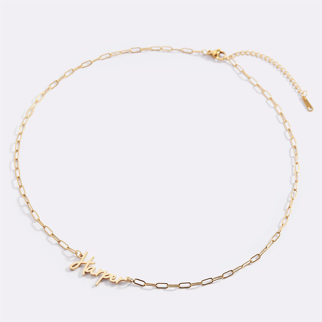 Fairy Name Necklace with Paperclip Chain - Image 28