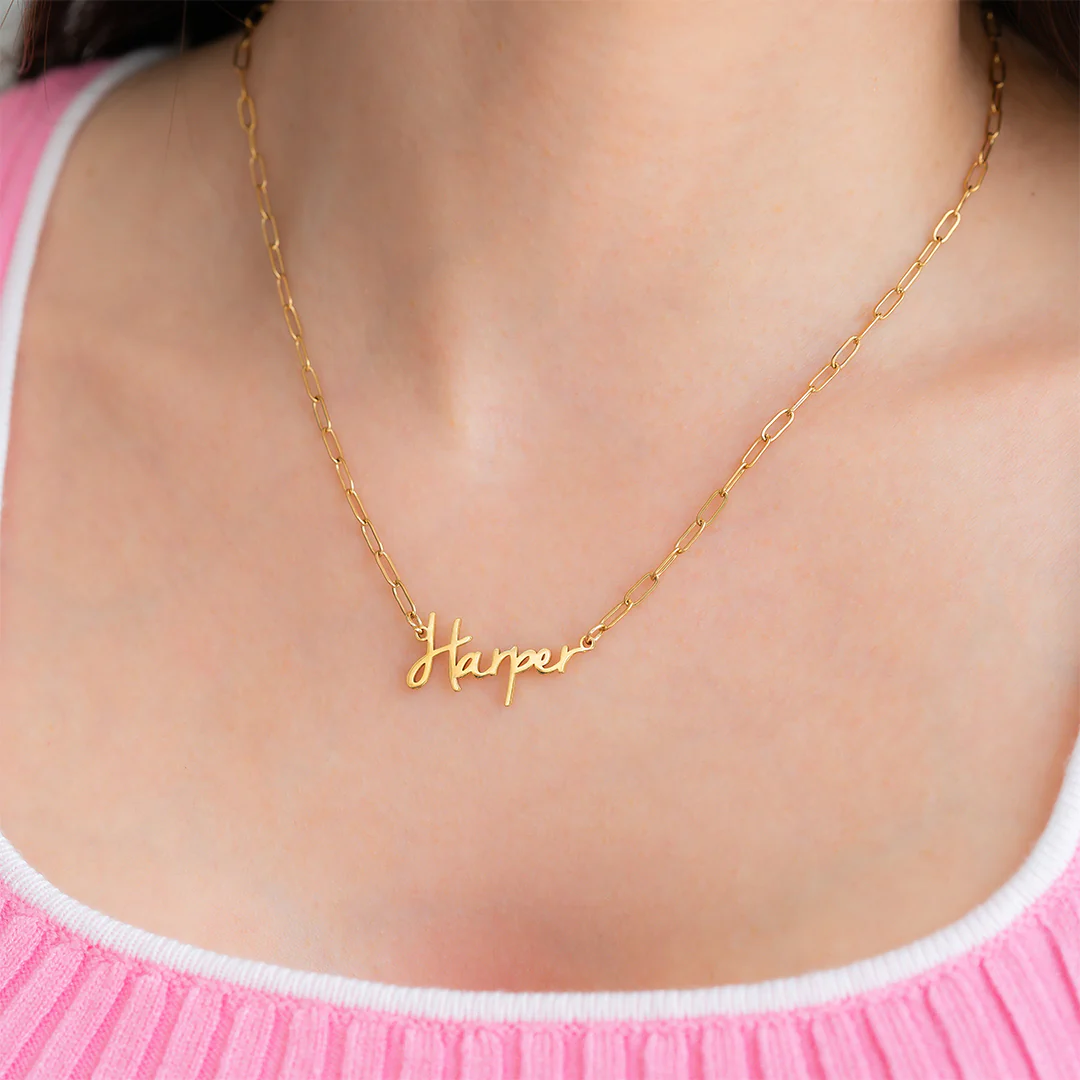 Fairy Name Necklace with Paperclip Chain - Image 33
