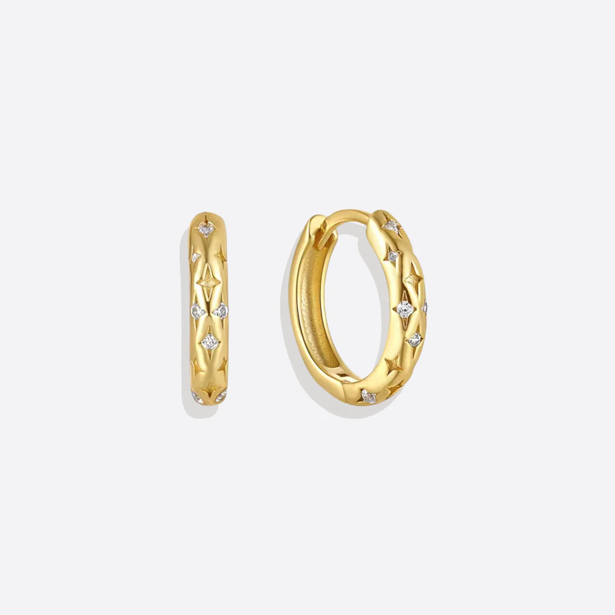 Falling Stars Huggie Hoop Earrings - Image 6