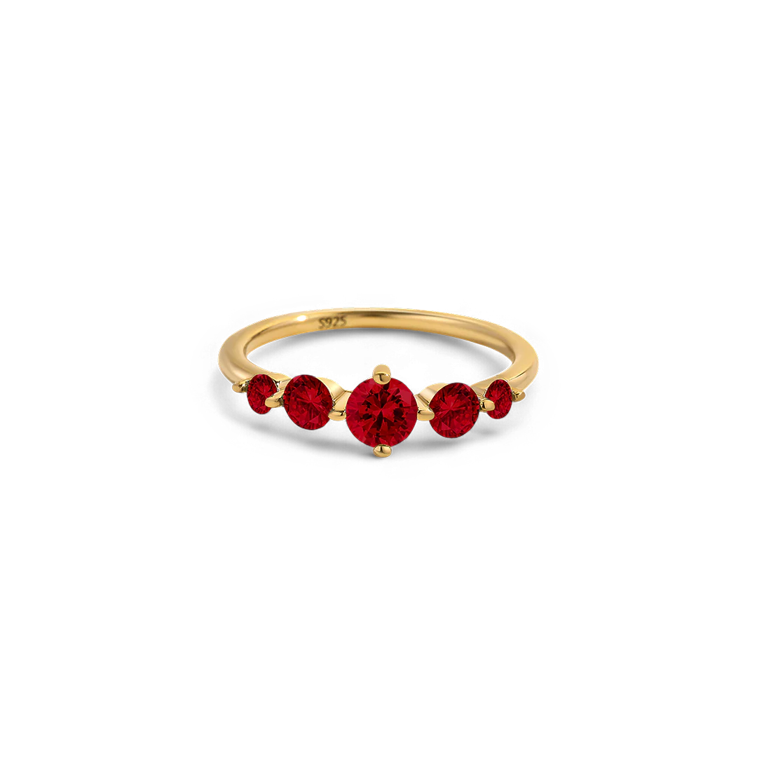 Five Stone Statement Birthstone Ring - Image 10