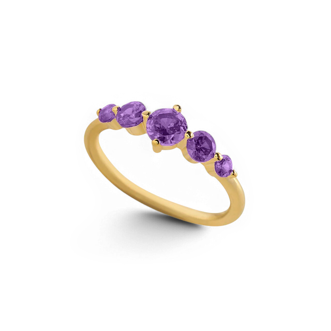 Five Stone Statement Birthstone Ring - Image 11