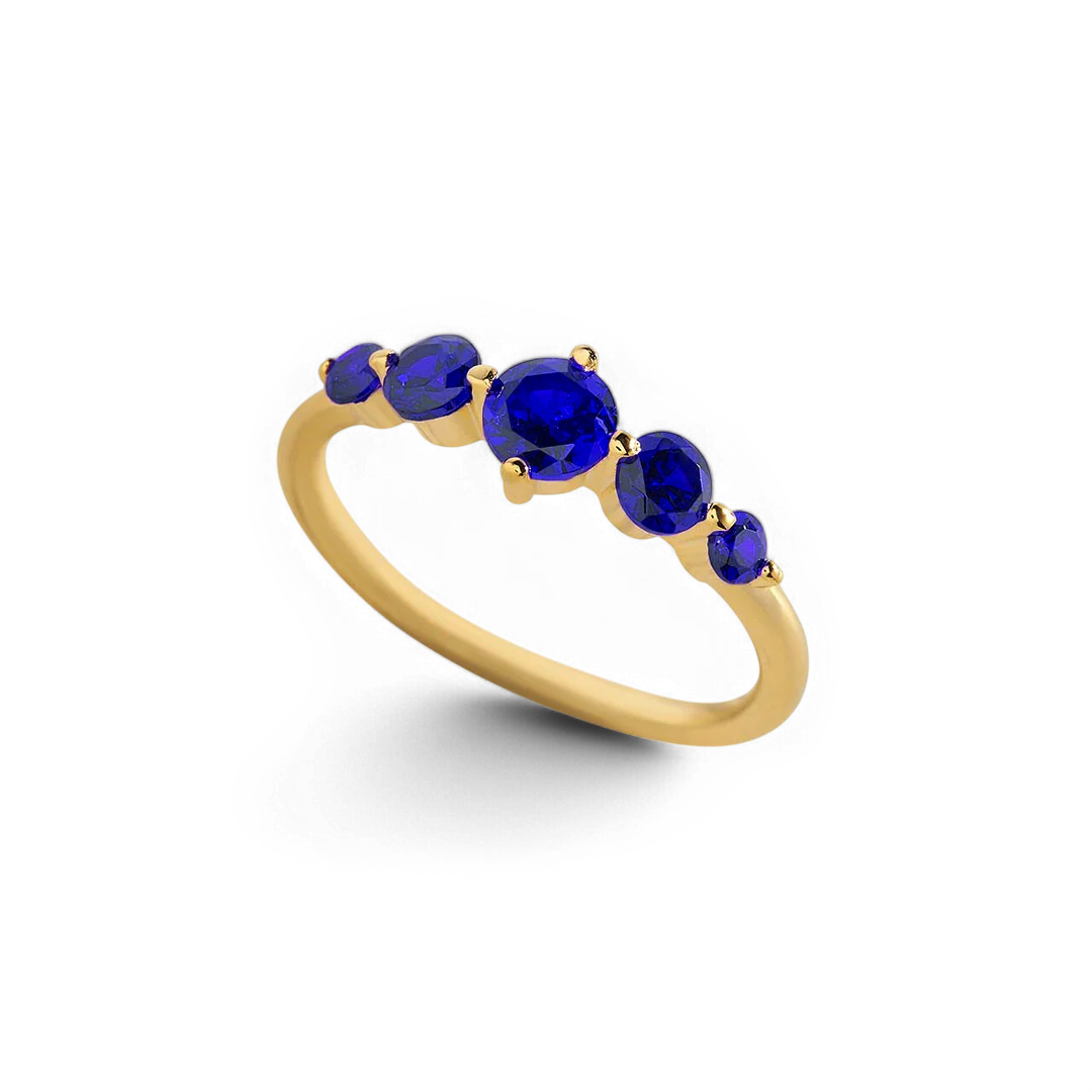 Five Stone Statement Birthstone Ring - Image 16