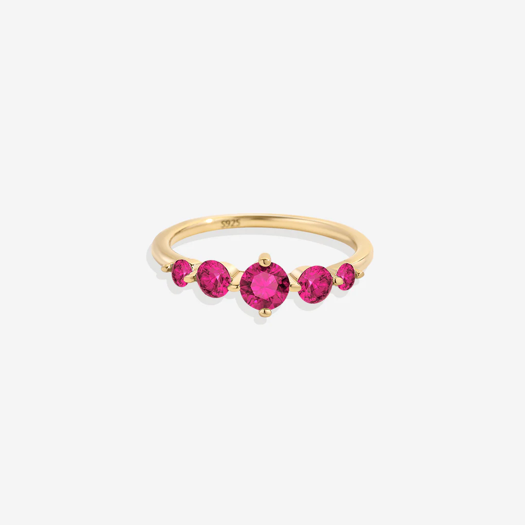 Five Stone Statement Birthstone Ring - Image 27